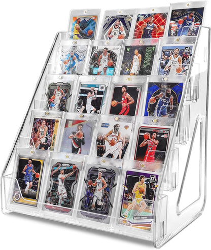 DIRXVMC Trading Card Display Stand, Vertical Holder for Baseball Basketball Sports Graded Card Display Stand Tabletop for PSA BGS SGC Slabs