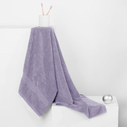 DecoKing Set of 6 Cotton Quality 525 g/m² 4 Hand Towels 50 x 100 cm and 2 Bath Towels 70 x 140 cm Purple Absorbent Marina