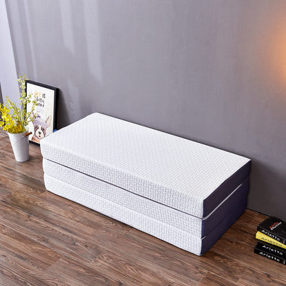 Inofia Folding Mattress Double,15cm Memory Foam Foldable Mattress, Guest Folding Mattress with Washable Cover,Foldable in Three,Bed in a