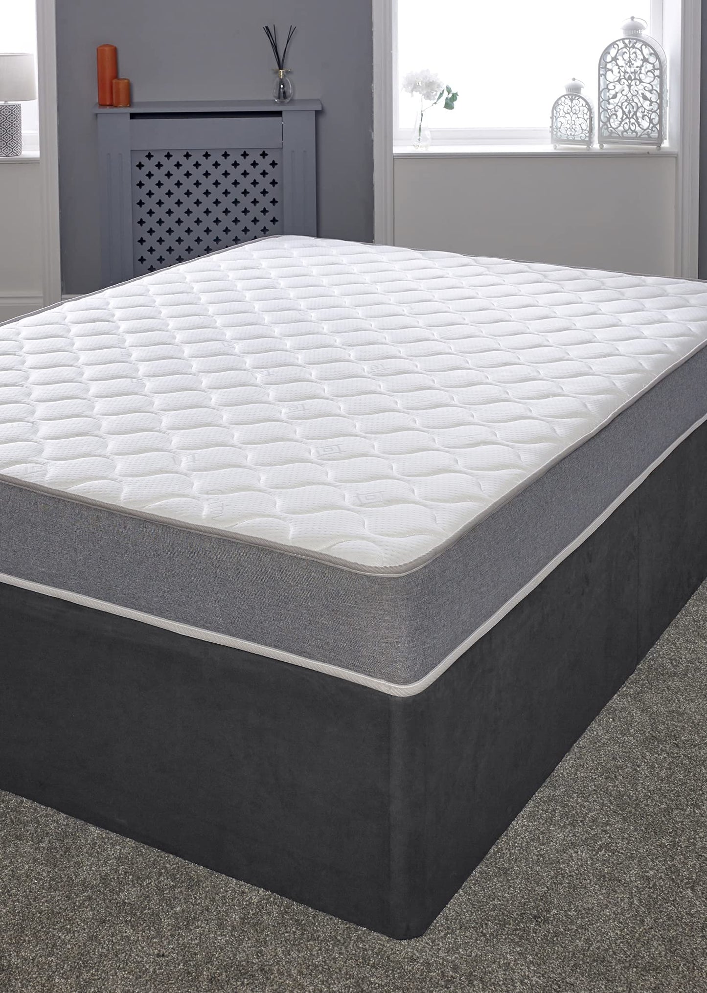 eXtreme comfort ltd Grey Essentials King Mattress 5FT (150x200cm) | Foam-Free Bonnell Spring | Cooltouch Breathable Cover | Plush Comfort Support