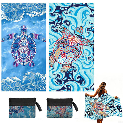 Luckezo 2 Pack Thin Lightweight Microfiber Beach Towel, Oversized 180 x 90 cm Big Extra Large Microfiber Sand Free Towels
