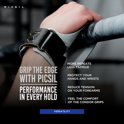 PICSIL Condor Grips for Cross Training, Grips without Holes with Technical Fabric, Greater Protection and Comfort, for Gym, Box, Weightlifting,