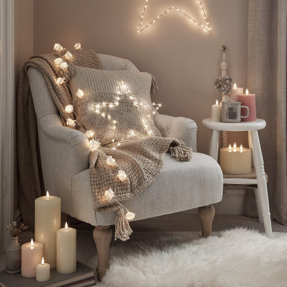 Lights4fun TruGlow Large 30cm Chapel Candle - Battery-Operated LED Flameless Candle with Timer, Real Ivory Wax, Safe & Stylish Home Decor