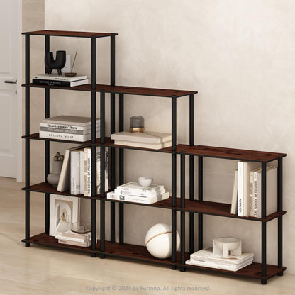 Furinno TURN-N-TUBE Book Shelf, 3-Tier Bookshelf, Bookcase with Multipurpose Compact Display Rack, 11.6 x 23.6 x 29.6, for Living Room, Bedroom