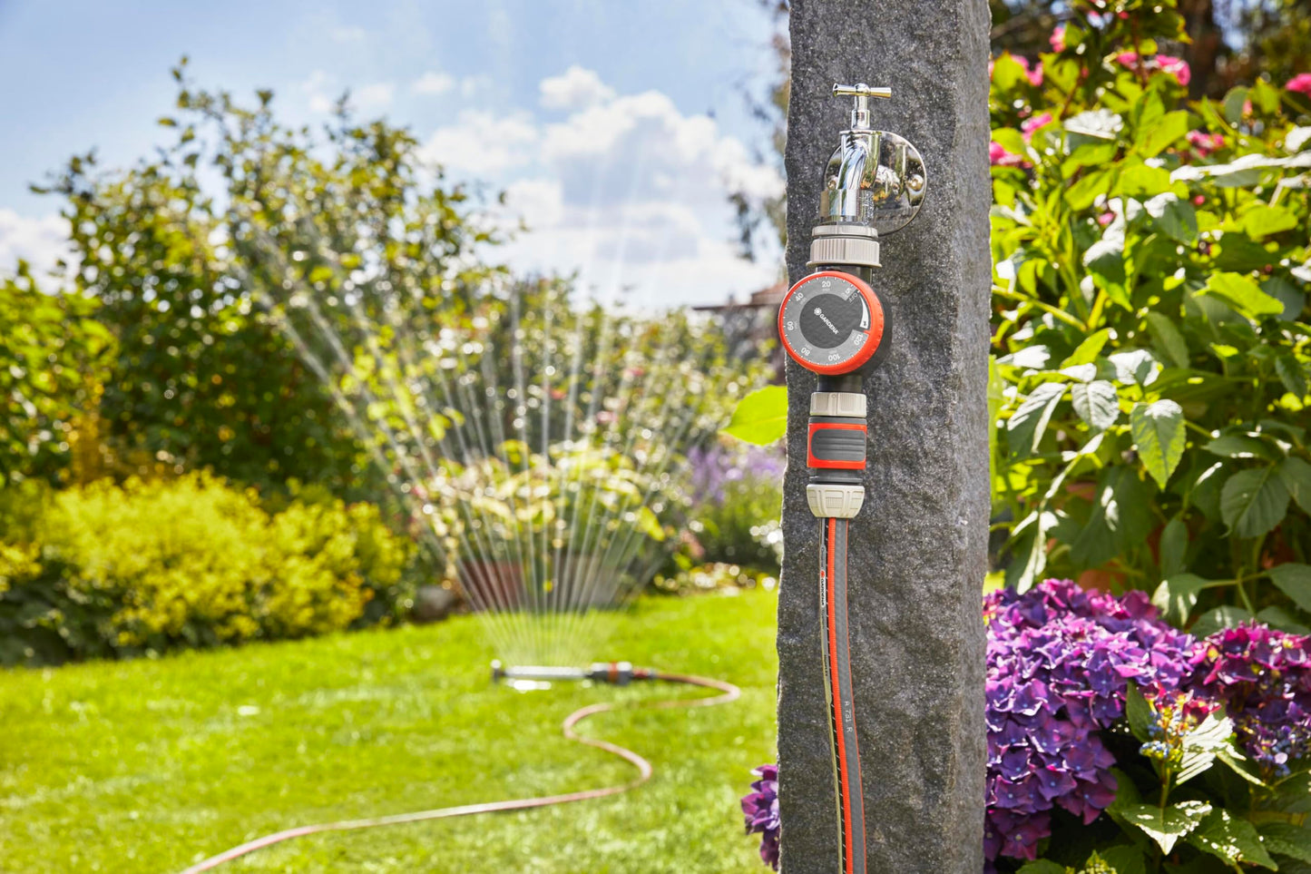 Gardena Water Timer: Automatic timer for faucets 26.5 mm (3/4 inch) or 33.3 mm (G1), flexible watering time (5-120 min), easy insertion thanks to