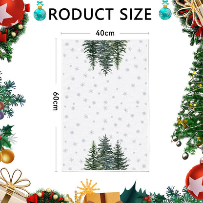 LYhsmg 2PCS Christmas Tea Towels,Christmas Hand Towels,Quick Dry Dish Towels Bar Towel,Machine Washable Kitchen Towel,Cotton Super Soft,Xmas Tree