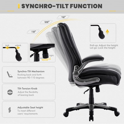 COLAMY Big and Tall Office Chair 400lbs, PU Leather Executive Office Chair for Heavy People