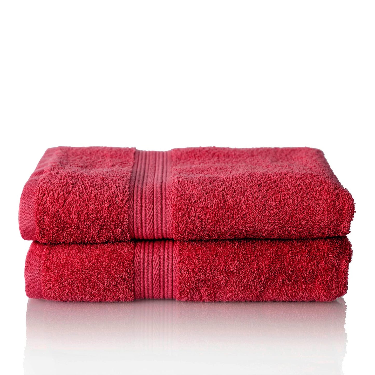 ALCLEAR set of terry hand towels, range of soft and highly absorbent towels, OEKOTEX 100 certified, 5 colours & 5 sizes, colour: RED, 2 x hand towels