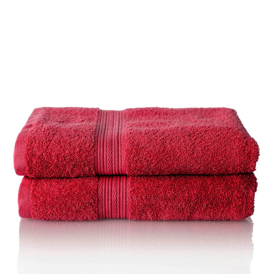 ALCLEAR set of terry hand towels, range of soft and highly absorbent towels, OEKOTEX 100 certified, 5 colours & 5 sizes, colour: RED, 2 x hand towels