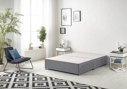 Bed Centre 5ft King size divan bed base Platinum Charcoal Plush Divan Bed Base With Same Headboard And Storage Drawer-5FT King