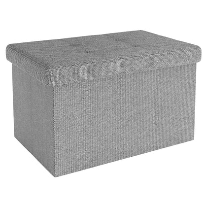 INTIRILIFE Foldable seat stool 30x30x30 cm in dark red - Seat cube with lid and storage space made of fabric with hollows