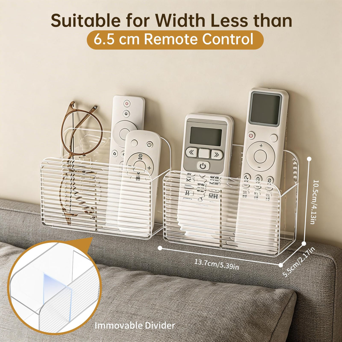 PAVSTINE 2 Pcs Remote Control Holder Multi-Functional, Transparent