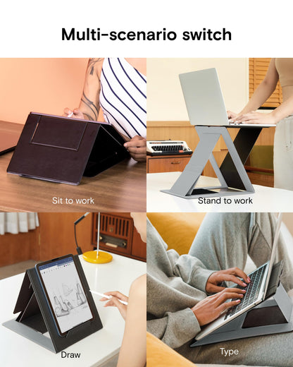 MOFT Z Laptop Stand for Desk, Slim Adjustable Laptop Riser Foldable Laptop Holder, 4 Sitting Modes, Compatible with Most Laptops Up to 17"