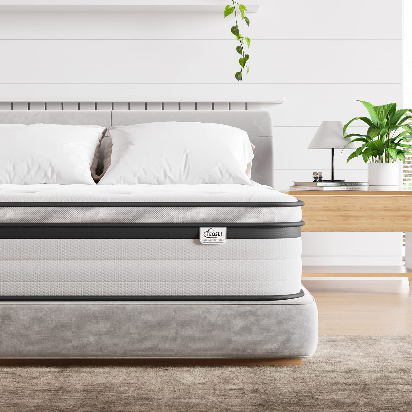 TeQsli Single Mattress 3FT Memory Foam Spring Hybrid Mattress 27CM