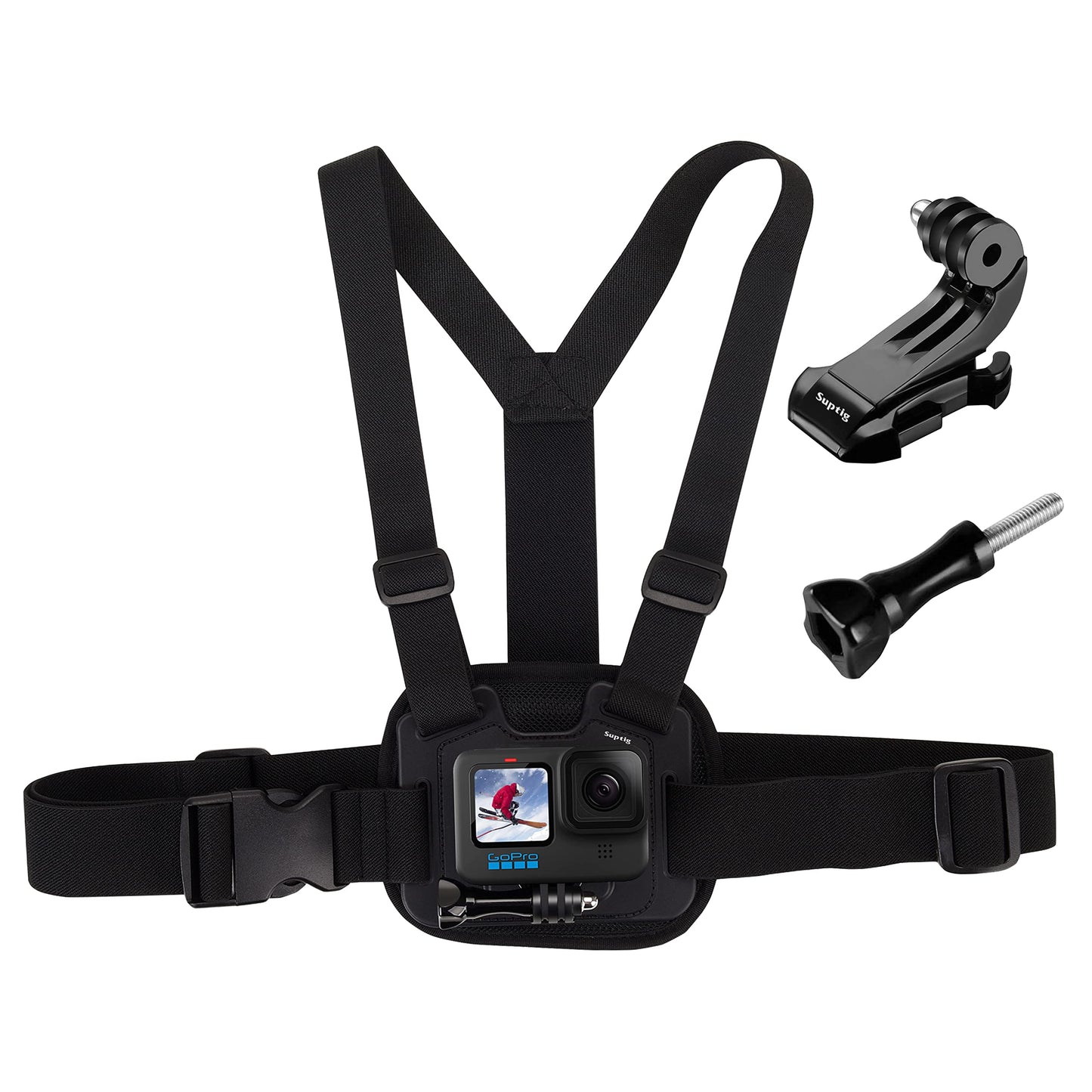 Suptig Chest Mount, Adjustable Chest Strap, Breathable Material for Gopro Hero 13 Hero 12 Hero 11 Hero 10 Hero 9 Hero 8 Hero 7 Hero 5 Hero 4 Hero 3,