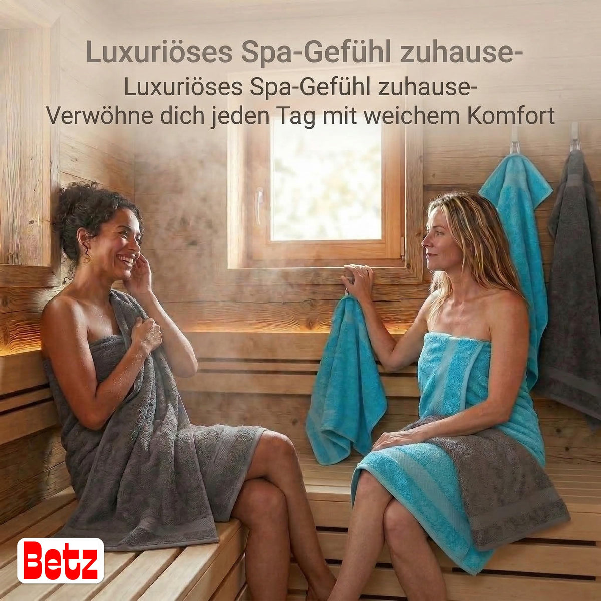 Betz 10 pcs. Towel set Premium 100% cotton 2 shower towels 4 hand towels 2 guest towels 2 washing gloves, color turquoise & anthracite gray