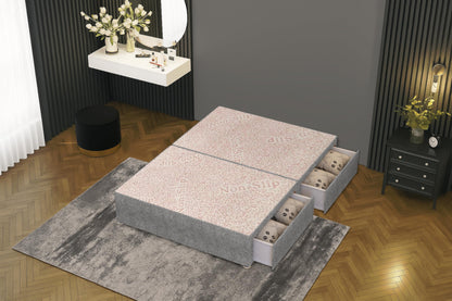 Bed Centre Flexby Divan Bed Base Only with 2 Drawers (Same Side), No Headboard - Available in 3FT, 4FT, 5FT & 6FT