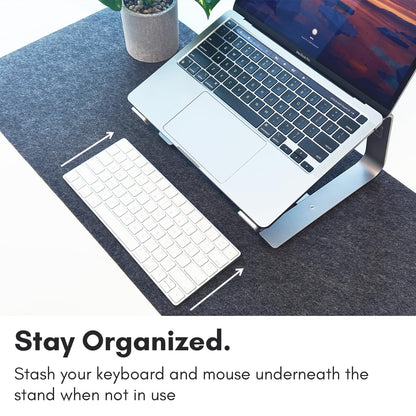 Macally Aluminum Laptop Stand for Desk - Works with All MacBook/Pro/Air & Laptops Between 10” to 17.3” - Sleek and Sturdy Laptop Riser - (ASTANDSG)