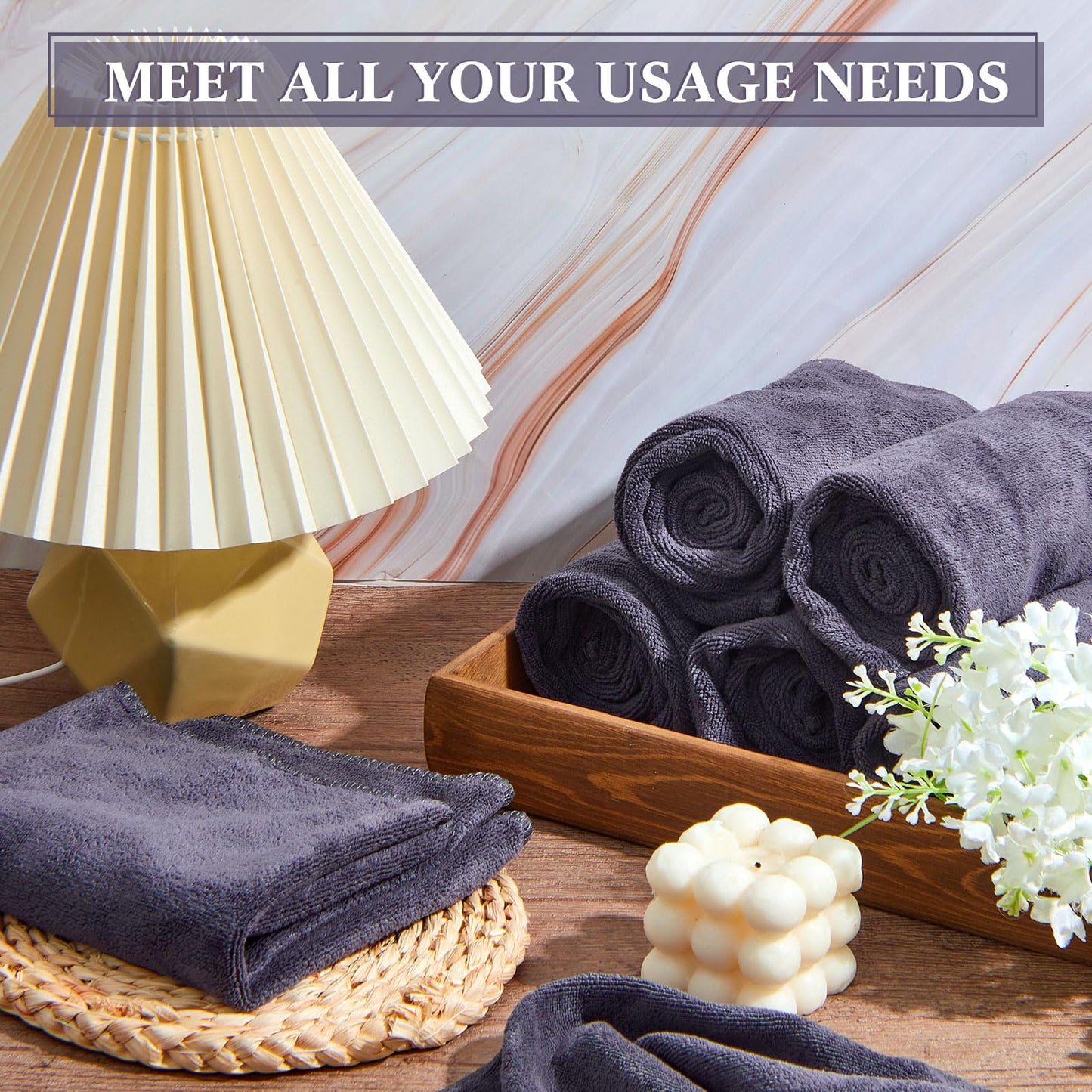 Tatuo 4 Pcs Drying Microfibre Hair Salon Towels 50 x 100 cm Quick Dry Absorbent Hand Towels for Bathroom Soft Hairdressing Cloths for Face Bath Gym