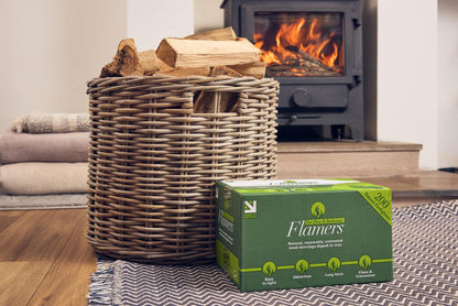 4 x 200 Flamers Natural Fire Lighters for Wood Burner Firepit Bbq Pizza Oven Fireplace Chimenea Barbecue Fire Starter - Firestarter for Kiln Dried