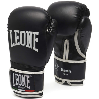 LEONE 1947, Flash Boxing Gloves, Unisex Adult, Black, 16 OZ, GN083