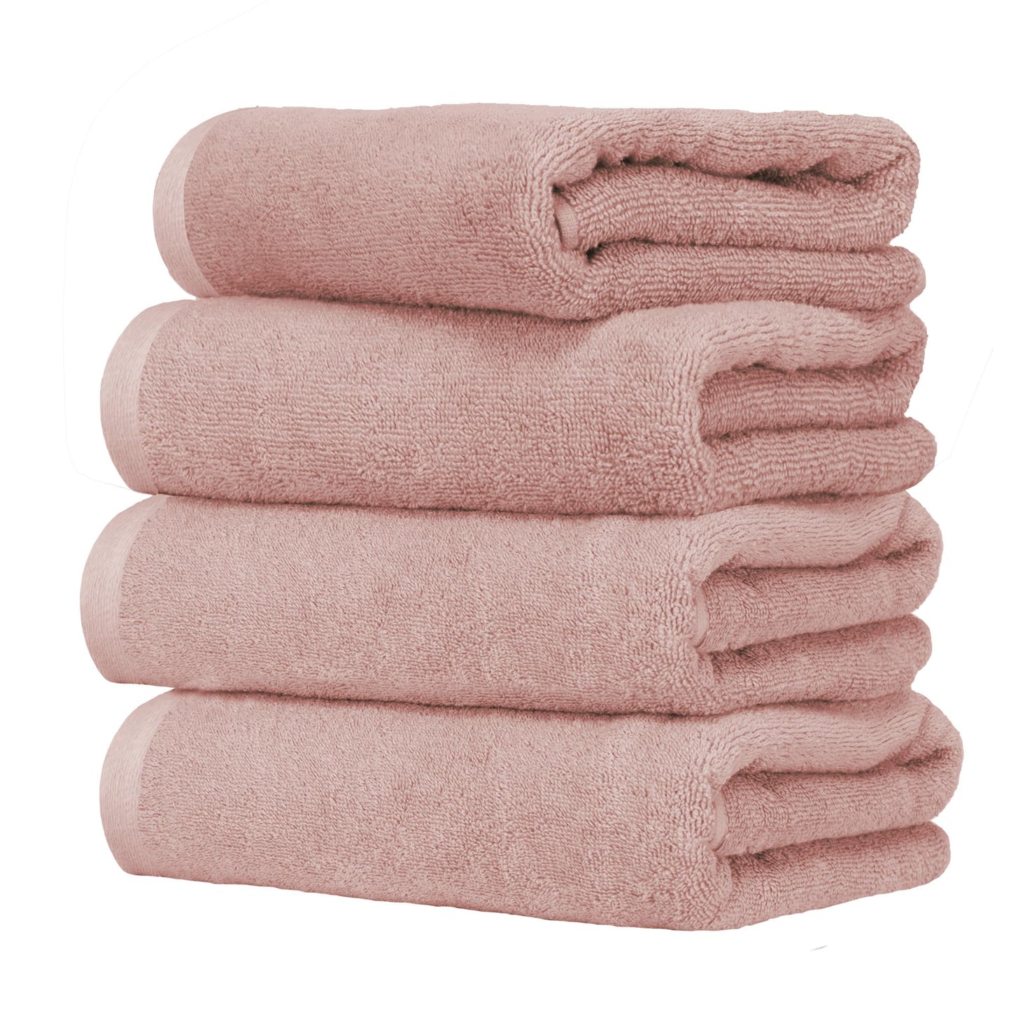 Ruggeri 4 Piece Guest Towel Set, 40x50 cm, Soft Cotton, Pink