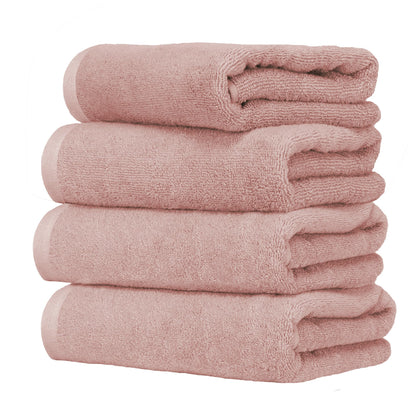 Ruggeri 4 Piece Guest Towel Set, 40x50 cm, Soft Cotton, Pink