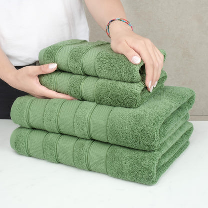 American Soft Linen Salem Bath Towel Set, 6 Piece Towels for Bathroom, 100% Turkish Combed Zero Twist Cotton