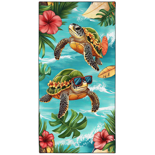 YISUMEI Hawaiian Turtles Beach Towels for Adults Extra Large 180 x 90 cm, Microfibre Lightweight Quick Dry Towel for Swimming Pool Cruise Travel
