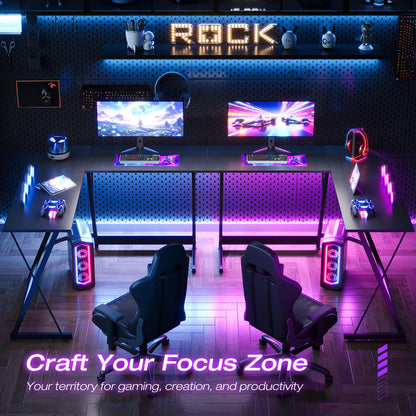ODK L Shaped Gaming Desk,120×120 cm, Black