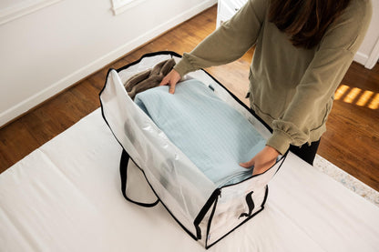 ClearSpace Heavy Duty Moving Bags or Storage Bins with Lids, Clear, 6 Pack