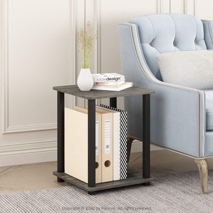 Furinno SIMPLISTIC Side Table Set of 2, 2-Tier End Table, Nightstand, Night Stand, Bedside Table, Easy Assembly, for Living Room, Bedroom, French Oak