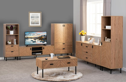 Seconique Leon 1 Door 2 Shelf Cabinet in Medium Oak Effect