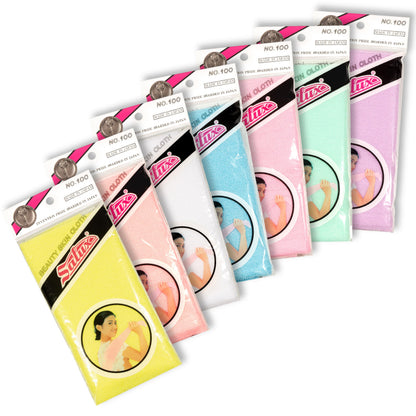 SALUX Bath Towel Pink Yellow Peach Blue White Purple Green Count 7 Pack