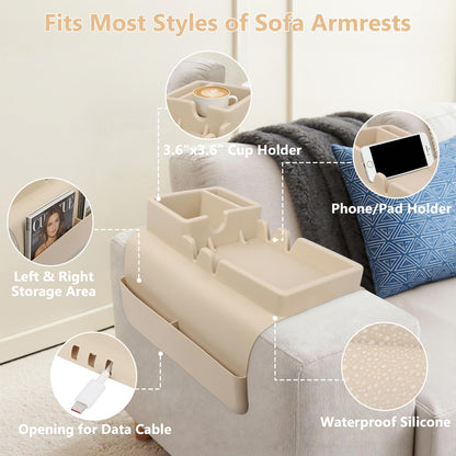 Silicone Sofa Arm Tray, Couch Cup Holder Tray, Sofa Armrest Organizer