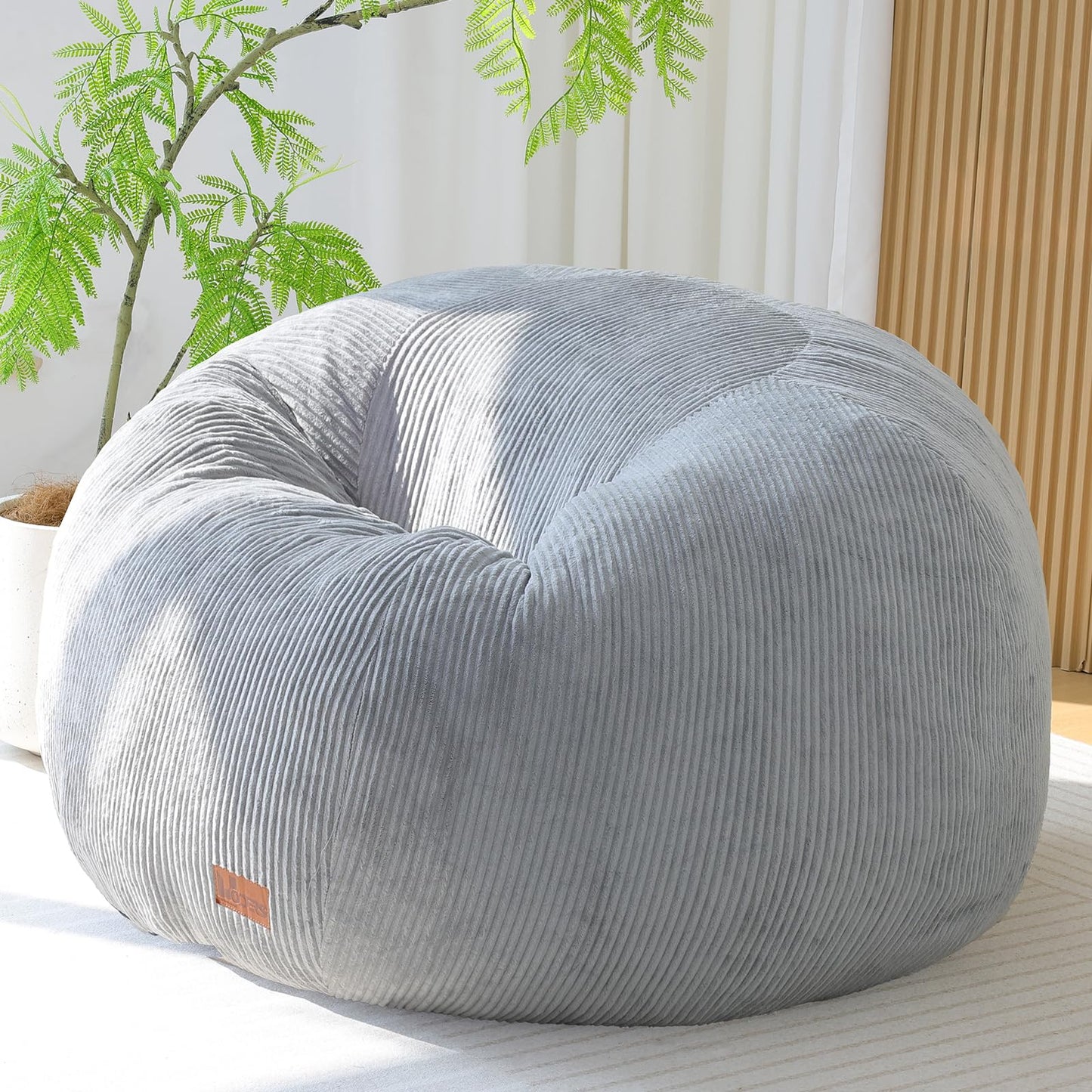 UODERS Oval Bean Bag for Adults Kids & Teens, Large Bean Bag Chair with Corduroy Cover with Handle