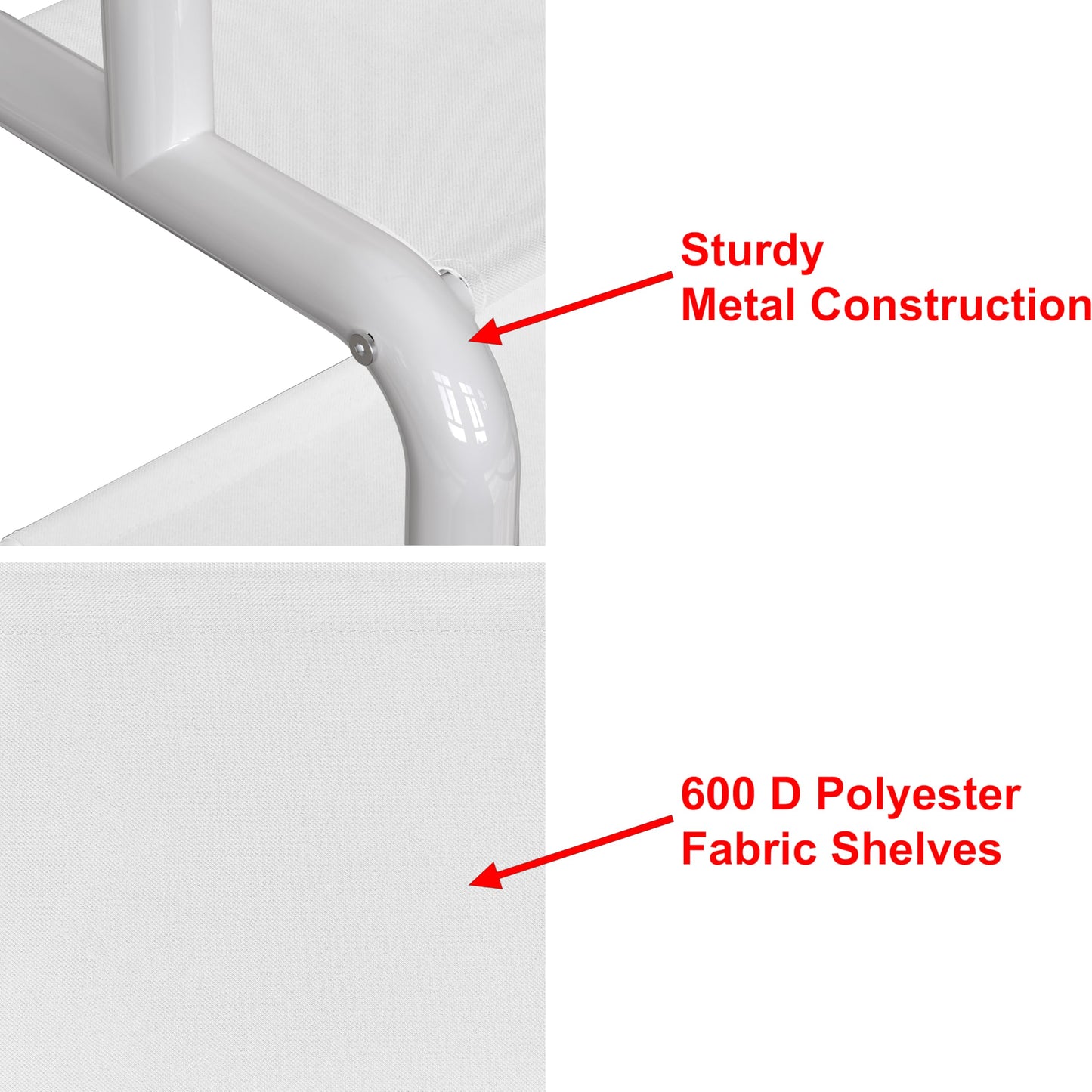 Simple Houseware 52-Inch Garment Rack with Storage Shelves and Coat/Hat Hooks, Freestanding Clothing Organizer, White