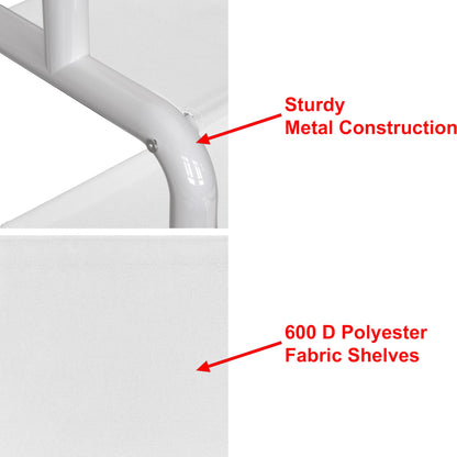 Simple Houseware 52-Inch Garment Rack with Storage Shelves and Coat/Hat Hooks, Freestanding Clothing Organizer, White