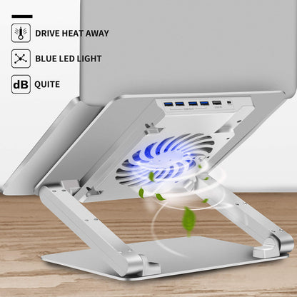 Soundance Laptop Stand Adjustable Laptop Cooling Pad with Fan USB 3.0 Hub Compatible with 10 to 17.3 Inches Notebook Computer
