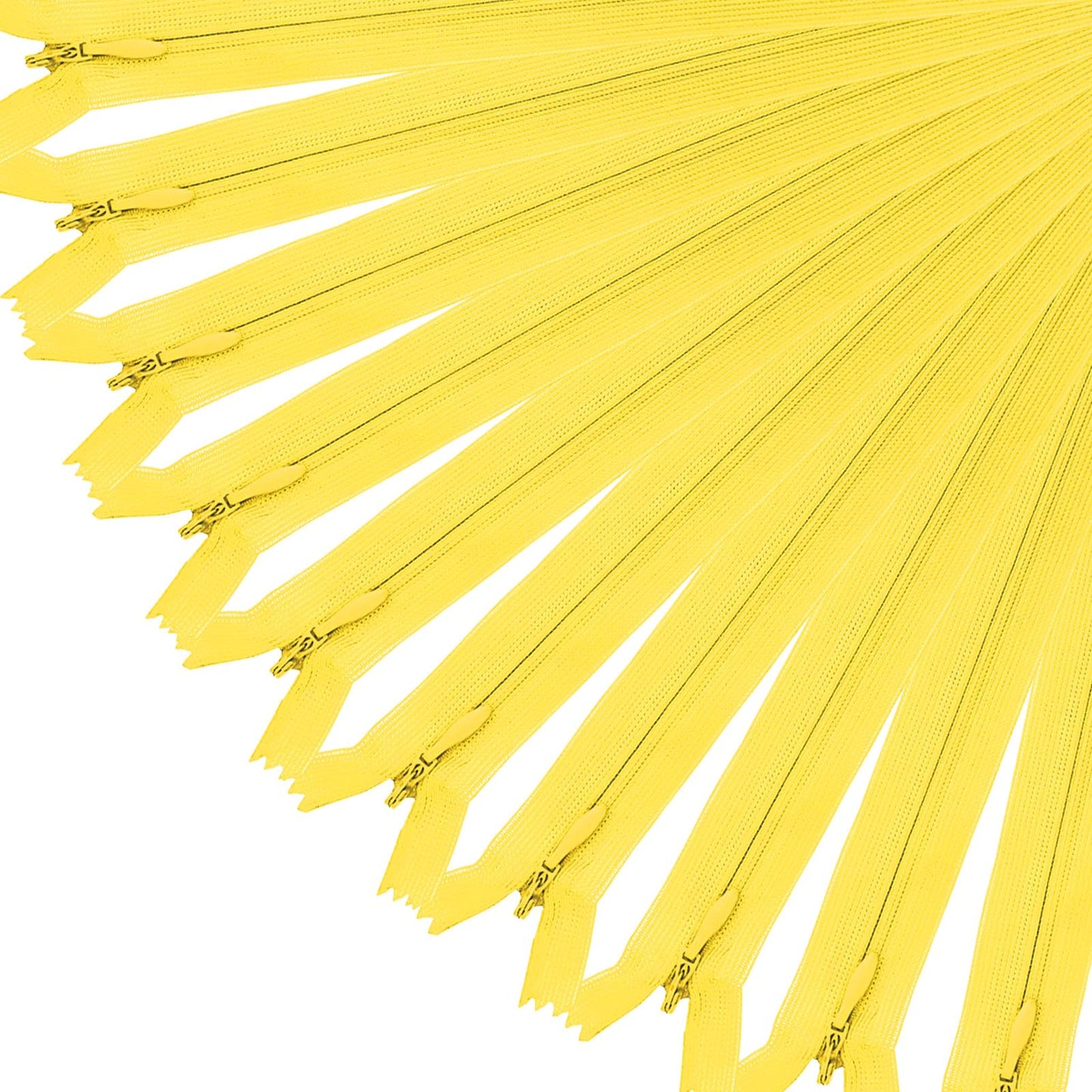 MARARDI [Pack of 10 Invisible Zippers [Yellow] Nylon [50 cm] Sewing and Crafts for Clothing Bags Fabric for Sewing Machine Patchwork Cotton Zipper