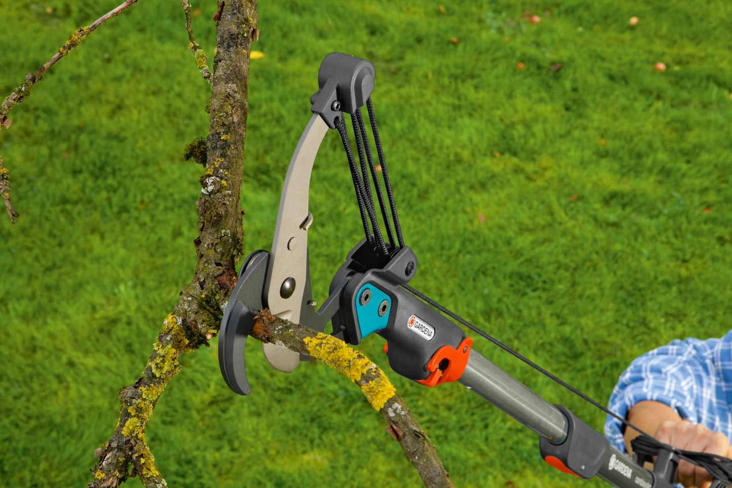 Gardena combisystem Anvil Branch Pruner: Branch pruner, 5-fold roller transmission, cuts branches up to 35 mm in diameter, 4.7 m tear-proof pulling