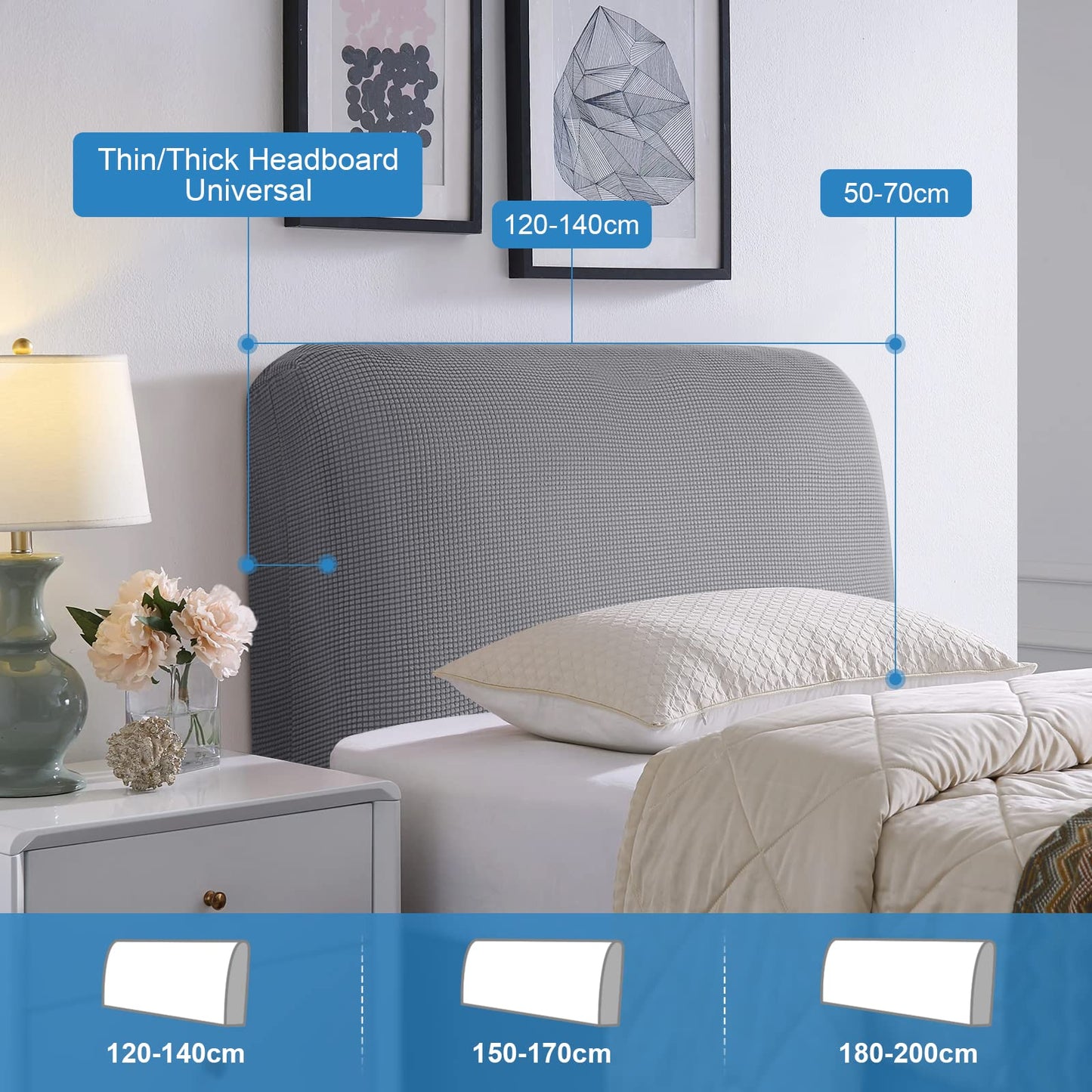 TAOCOCO Double Headboard Covers,Stretch Bed Headboard Cover,All-Inclusive Dustproof Head Board Covers for Single/Small double,Spandex Jacquard
