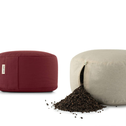 basaho WHEEL Zafu Meditation Cushion | Organic Cotton | Buckwheat Hulls | Removable Washable Cover (Leaf)