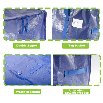Meetall Extra Large Moving Bags with Zippers - 27x14x15 Inch Heavy Duty Storage Totes