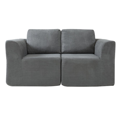 Panana Modular Sectional Sofa with Removable Chaise, Corner Sofa Lounge Sofas For Living Room, No Assembly Required (Grey, 2 Seater)