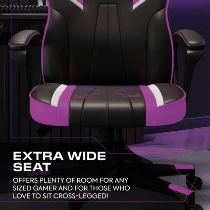 X-Rocker Tempest High Back Ergonomic Office Gaming Chair for Adults & Teens - Extra Wide Seat, Cushioned Armrest, Height Adjustable