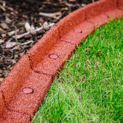 FlexiBorder - Lawn Edging - Flexible Garden Edging Border for Grass Lawns - Pathways - Raised Borders - Artificial Grass - Terracotta - 6 x 1m Lengths