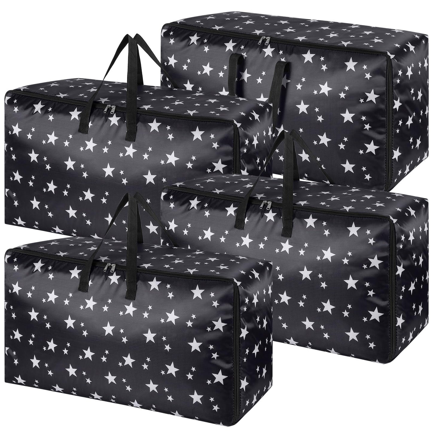 iespell 4 Pack Extra Large Storage Boxes with Lids, Heavy Duty Storage Boxes for Moving House Big Strong, Waterproof Clothes Storage Bags with Zips