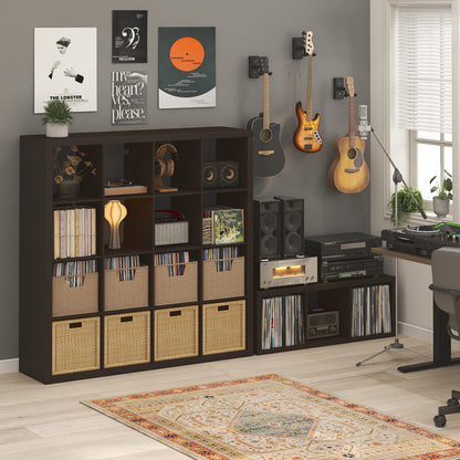 Furinno CUBICLE Record Player Stand with Vinyl Storage, 3-Cube 1.2 Extra Thick Vinyl Record Storage