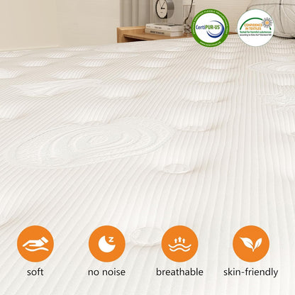 SCEPKN 3FT Single Mattress,10Inch Memory Foam Hybrid Mattresses Breathable